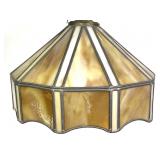 Stained Slag Glass Decagonal Hanging Light Fixture