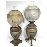 2 Antique "Gone with  the Wind" Banquet Lamps