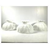 3 Royal Craft Melon Panel Milk Glass Shades