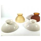 3 Glass Oil Lamp Shades - Amber White