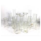 13 Misc Clear Glass Chimneys Various Sizes