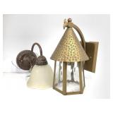 2 Brass & Copper Finished Wall Sconces