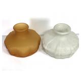 2 10" Fitter Shades for Oil Lamps Frosted & Amber