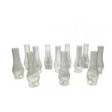 12 NOS Glass Oil Lamp Chimney