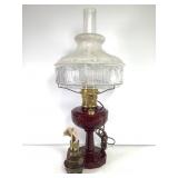Dark Red Aladdin Lincoln Drape Oil Lamp w/ Shade