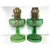 2 Green Aladdin Washington Drape Oil Lamps UV