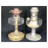 Aladdin & Hinks Oil Lamps Metal w/ Glass Font