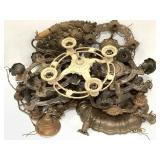 Lg Tote Full of Metal Chandelier Style Fixtures