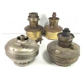 3 Metal Aladdin Lamp Bases & 1 Font