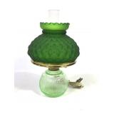 Electrified Green Vaseline Glass Lamp