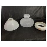 3 Assorted Glass Lamp Shades