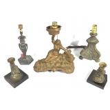 Figural Lamp Bases - Nude & Parts Lot