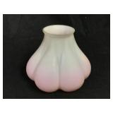 Blown Peach Cased Glass Melon Rib Lamp Shade