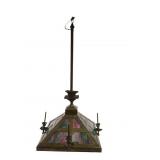Sq. Cathedral Style Hanging Light w/ Slag Glass