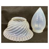 2 Opalescent Art Glass Shades