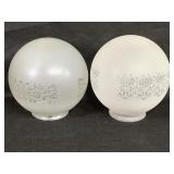 2 Frosted Glass Lamp Globes