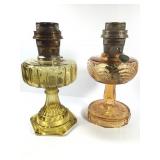 Pair Amber Aladdin Mod B Oil Lamps