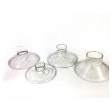 4 Antique Illuminator Shades of Various Sizes