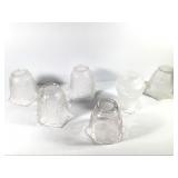 6 Mixed Clear & Satin Glass Lamp Shades