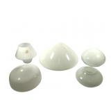 5 Milk Glass Shades & Globes