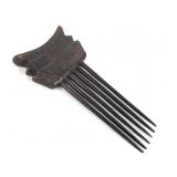 Akan Carved Wood Comb From Ghana