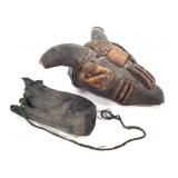 Nigerian Bull Head Figure With Pouch