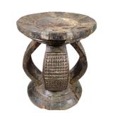 Igbo Wood Stool With Metal From Nigeria