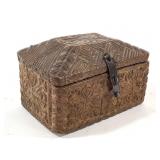 North African Carved Wood And Metal Box
