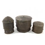 Asante Brass Embossed Containers Ghana