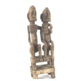 Dogon Seated Couple Carved Wood Statue