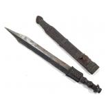 Shona Blade With Carved Hilt And Sheath