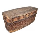 Kuba Wickerwork Lidded Basket