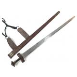 Fulani Takouba Sword With Leather Sheath And Hilt