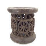 Bamum Carved Wood Stool From Cameroon