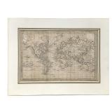Antique Map J.Russell Chart of the World