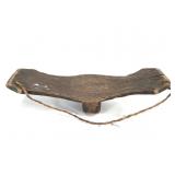 Carved Wood Stool And Backrest