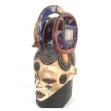 Igbo Painted Helmet Mask With Mirrors