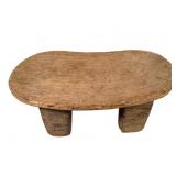 4 Leg Low Carved Wood Seat