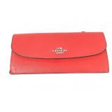 Coach Red Leather Slim Envelope Wallet