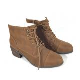 Bella Vita Sarina Lace-Up Booties Brown