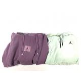 Jordan Hoodies - Green Fleece L & Purple M