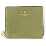 Coach Green Pebble Leather Snap Wallet