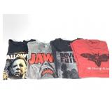 4 Horror Movie Tees Sz L