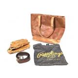 Rawlings Leather Bag Glove Shirt & Belt