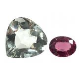TR Gr Amethyst 7 CT & OC Rhodolite Garnet 1.95 CT