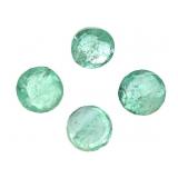 4 Blue Green Emeralds .6 Carat TW
