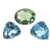 GR OV Apatite 2.88 CT & 2 TR Ceylon B Topaz 3 CTTW