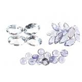 4 Aquamarine Fancy Ov &12 MQ & 14 Rnd Tanzanite