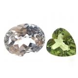 Peridot Heart Cut 1.40 Ct & Kunzite Ov Cut 4.98 CT