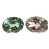 Gr Sapphire 1 Ct & OV Tourmaline Champagne .9 Ct